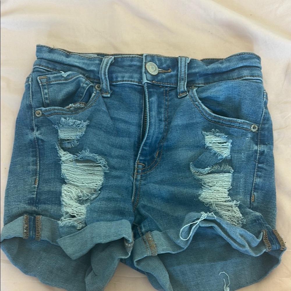 Aeropostale Blue Distressed Jean Shorts